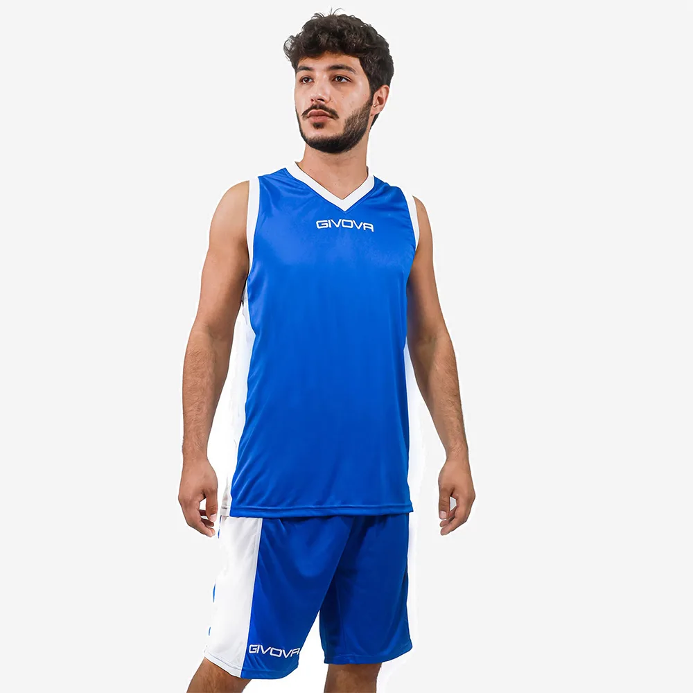 Set echipament baschet Givova Power, Albastru Royal / Alb - imagine 1