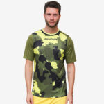 Tricou sport Givova Army, Verde Militar / Galben Fluo