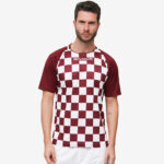 Tricou sport Givova Dama, Visiniu / Alb