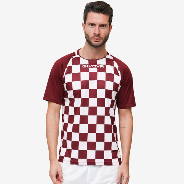 Tricou sport Givova Dama, Visiniu / Alb - imagine 1