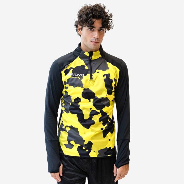 5-4 Bluza antrenament Givova Army, Galben / Negru - imagine 1