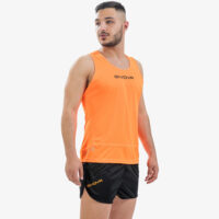 Set echipament atletism Givova New York, Portocaliu Fluo / Negru