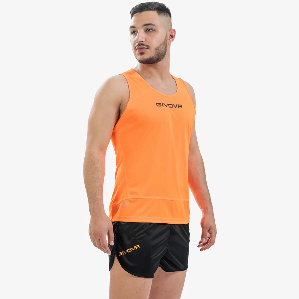 Set echipament atletism Givova New York, Portocaliu Fluo / Negru - imagine 1