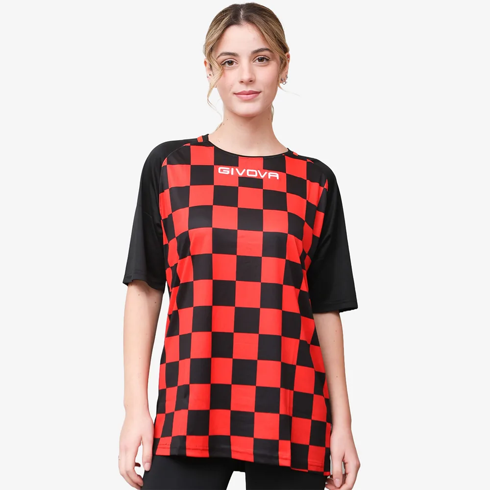 Tricou sport Givova Dama, Portocaliu Fluo / Negru - imagine 1