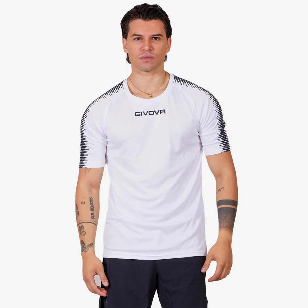 82 Tricou sport Givova Club, Alb / Negru - imagine 1
