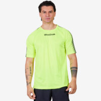 Tricou sport Givova Club, Galben Fluo / Negru