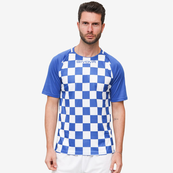 9-9 Tricou sport Givova Dama, Alb / Albastru Royal - imagine 1