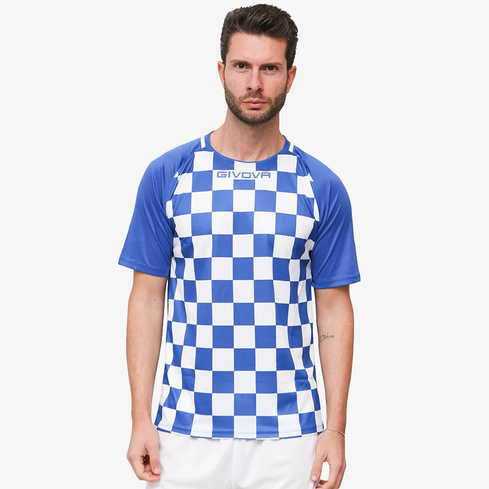 Tricou sport Givova Dama, Alb / Albastru Royal - imagine 1