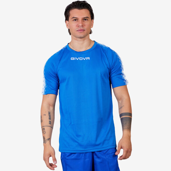 94 Tricou sport Givova Club, Albastru Royal / Alb - imagine 1