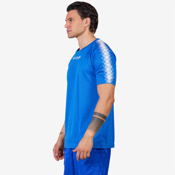 Tricou sport Givova Club, Albastru Royal / Alb - imagine 2