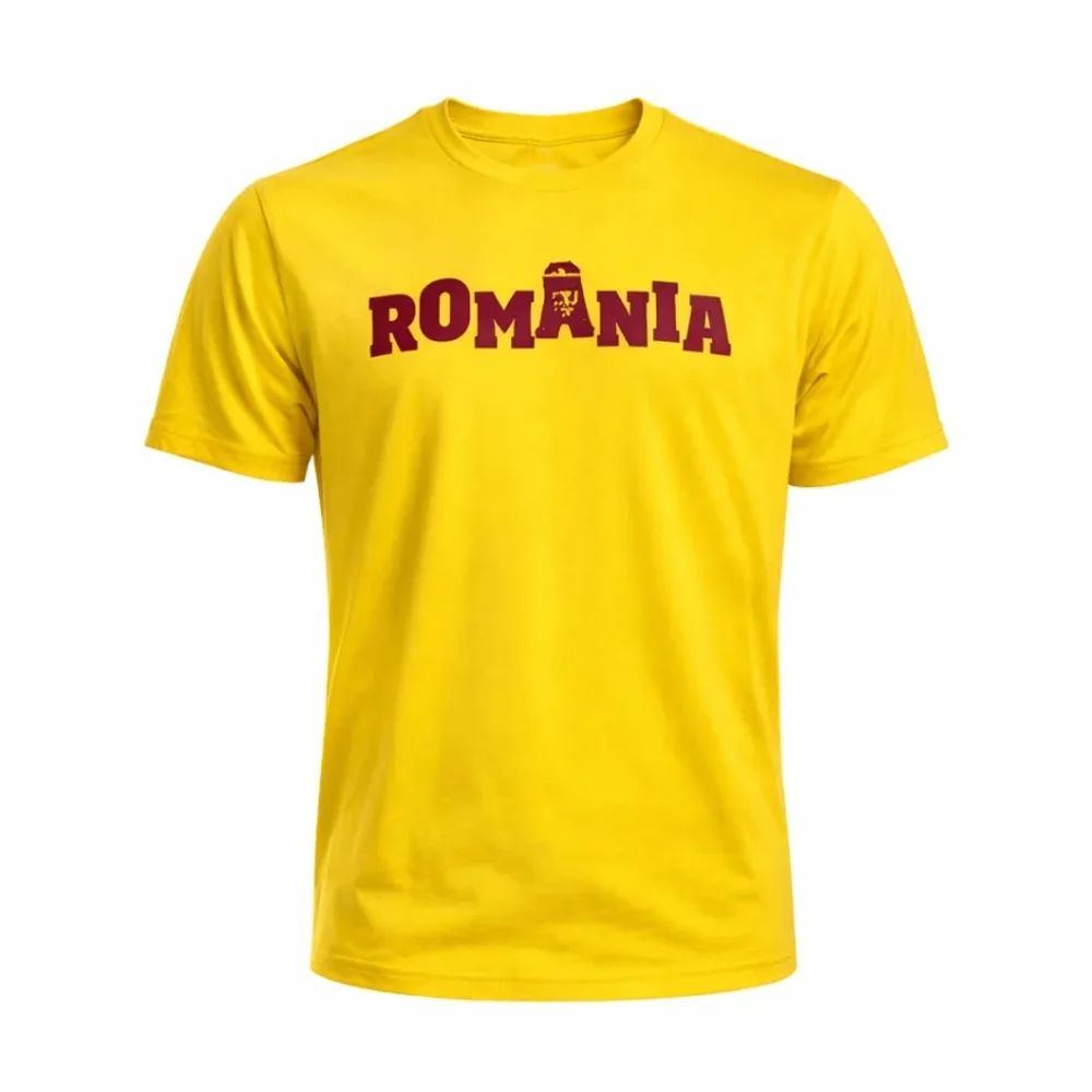 Tricou bumbac oficial FRF Nationala Romaniei, Galben – suporter - imagine 1