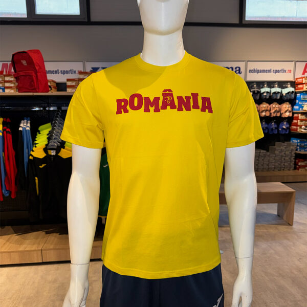 AH10601B5704 Tricou bumbac oficial FRF Nationala Romaniei, Galben – suporter - imagine 1