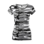 Tricou bumbac dama Camouflage, Gri camuflaj - imagine 2