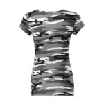 Tricou bumbac dama Camouflage, Gri camuflaj - imagine 3