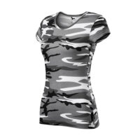 Tricou bumbac dama Camouflage, Gri camuflaj