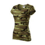 Tricou bumbac dama Camouflage, Verde camuflaj