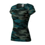 Tricou bumbac dama Camouflage, Petrol camuflaj