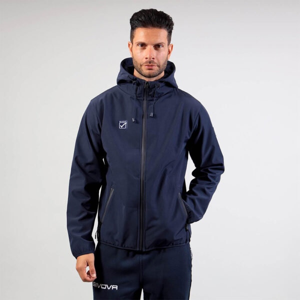 Giubbotto-Soft-Shell-blu-4 Geaca Givova Soft Shell, Bleumarin - imagine 1