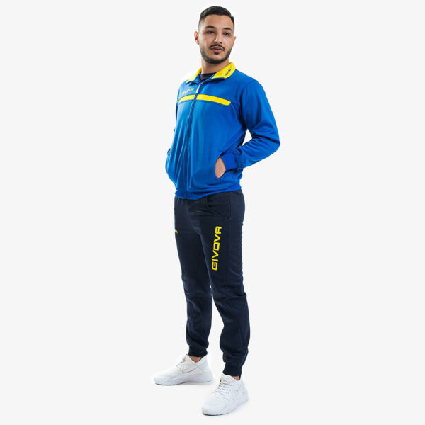 Tuta-givova-one-full-zip-azzurro-giallo-1 Trening Givova One, Albastru Royal / Galben - imagine 1