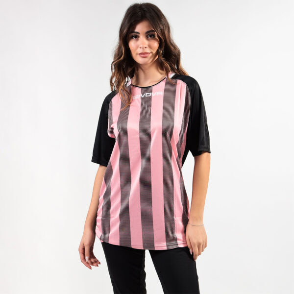 giv271 Tricou sport Givova Tratto, Roz / Negru - imagine 1