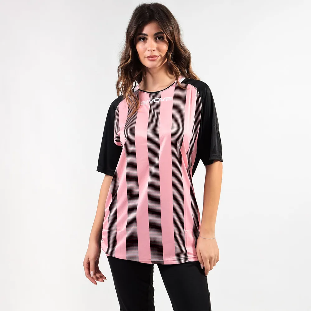 Tricou sport Givova Tratto, Roz / Negru - imagine 1