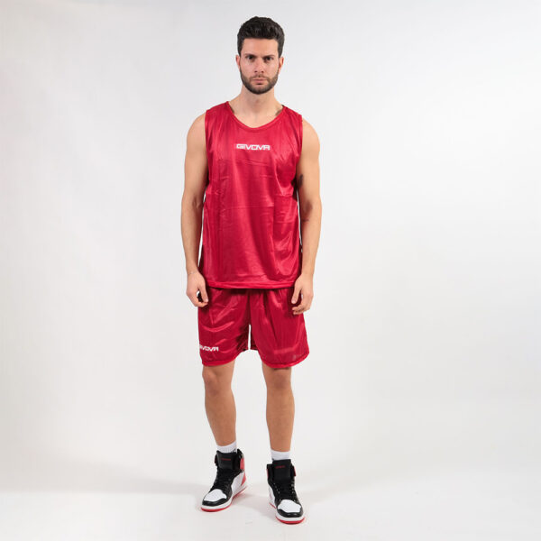 giv300 Set echipament baschet reversibil Givova Double, Bleumarin / Rosu - imagine 1