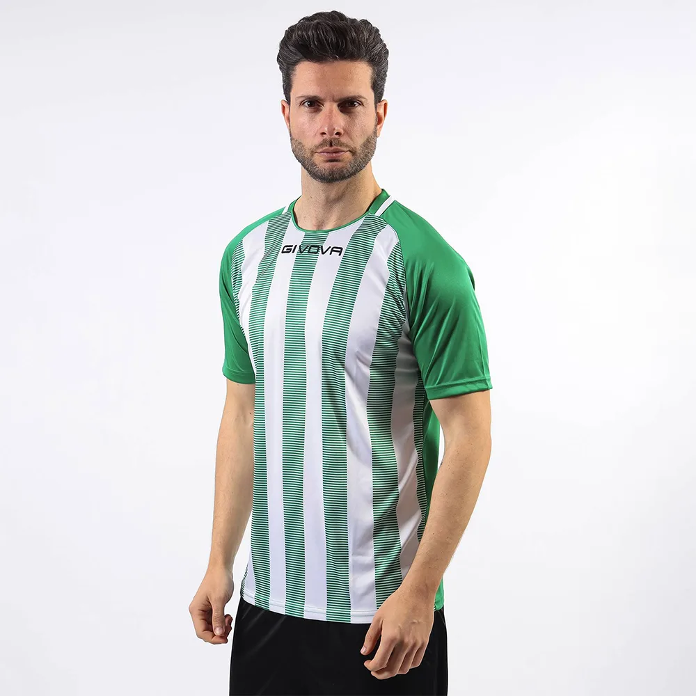 Tricou sport Givova Tratto, Verde / Alb - imagine 1
