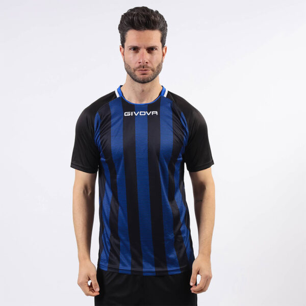 Tricou sport Givova Tratto, Negru / Albastru Royal - imagine 2