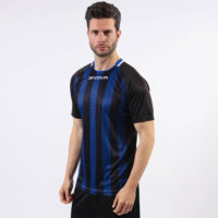 Tricou sport Givova Tratto, Negru / Albastru Royal