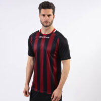 Tricou sport Givova Tratto, Negru / Rosu