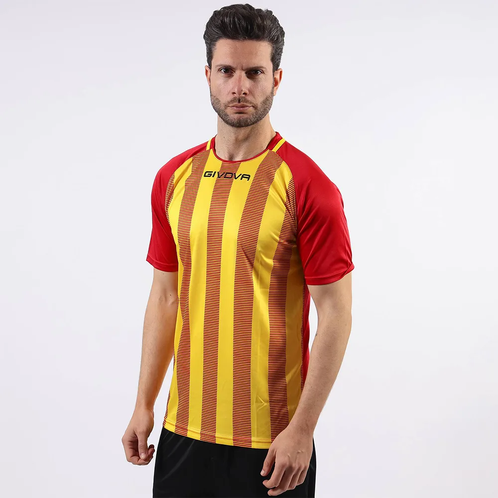 Tricou sport Givova Tratto, Rosu / Galben - imagine 1