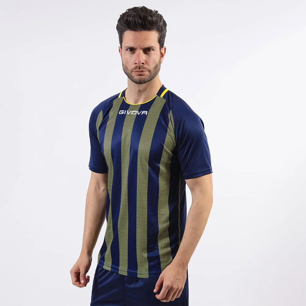 Tricou sport Givova Tratto, Bleumarin / Galben - imagine 1