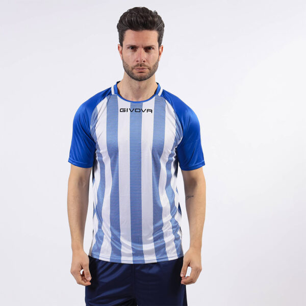 Tricou sport Givova Tratto, Albastru Royal / Alb - imagine 2