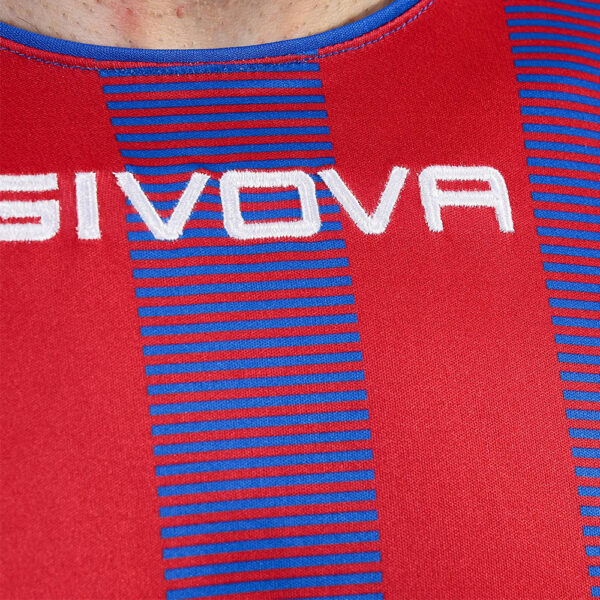 Tricou sport Givova Tratto, Albastru Royal / Rosu - imagine 3