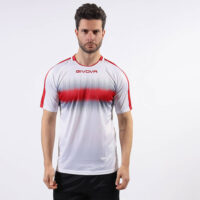 Tricou sport Givova Radio, Rosu / Alb