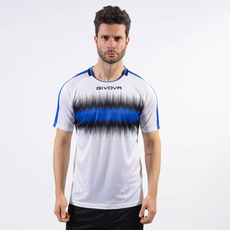 Tricou sport Givova Radio, Albastru Royal / Negru
