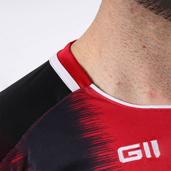 Tricou sport Givova Stripe, Rosu / Negru - imagine 4