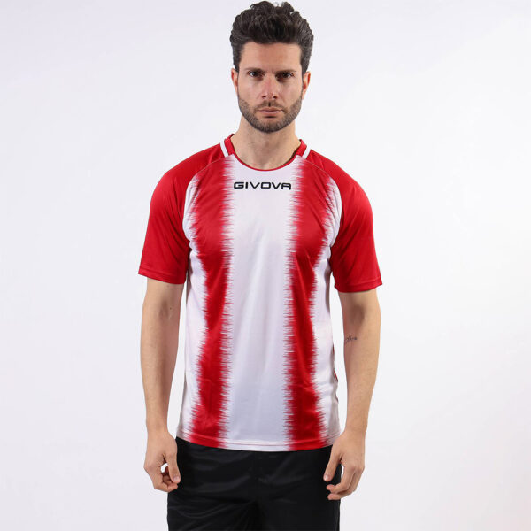 Tricou sport Givova Stripe, Rosu / Alb - imagine 1