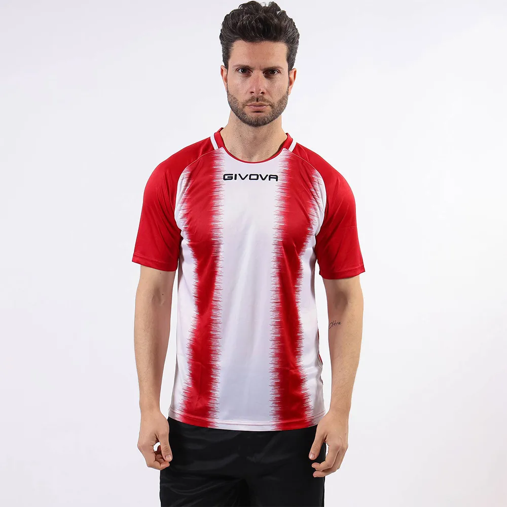 Tricou sport Givova Stripe, Rosu / Alb - imagine 1