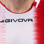 Tricou sport Givova Stripe, Rosu / Alb - imagine 3