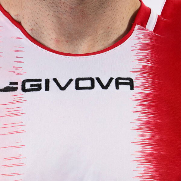 Tricou sport Givova Stripe, Rosu / Alb - imagine 3