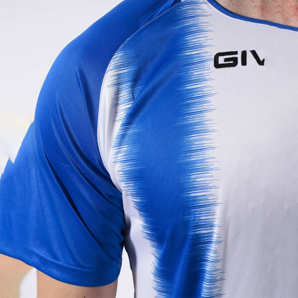 Tricou sport Givova Stripe, Albastru Royal / Alb - imagine 4