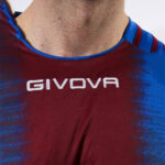 Tricou sport Givova Stripe, Albastru Royal / Visiniu - imagine 3