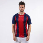 Tricou sport Givova Stripe, Bleumarin / Rosu