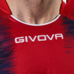 Tricou sport Givova Stripe, Bleumarin / Rosu - imagine 3