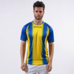 Tricou sport Givova Stripe, Albastru Royal / Galben