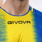 Tricou sport Givova Stripe, Albastru Royal / Galben - imagine 3