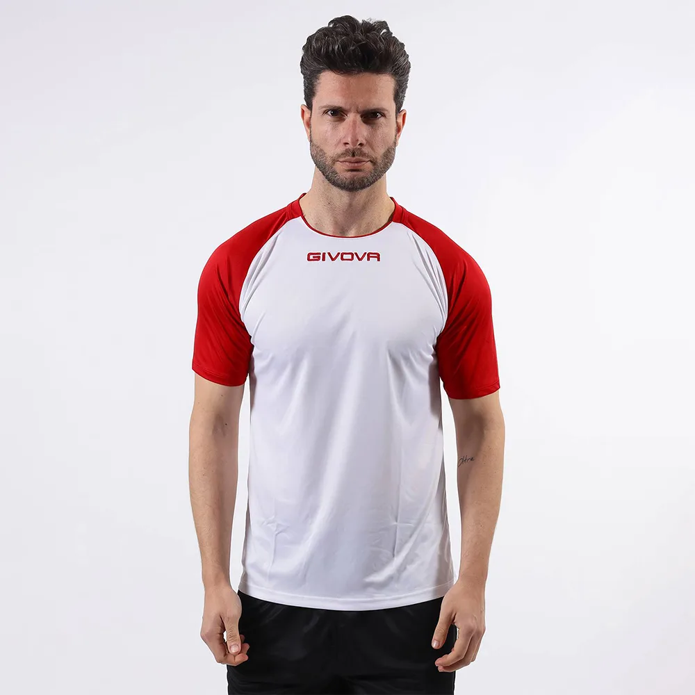 Tricou sport Givova Capo, Alb / Rosu - imagine 1