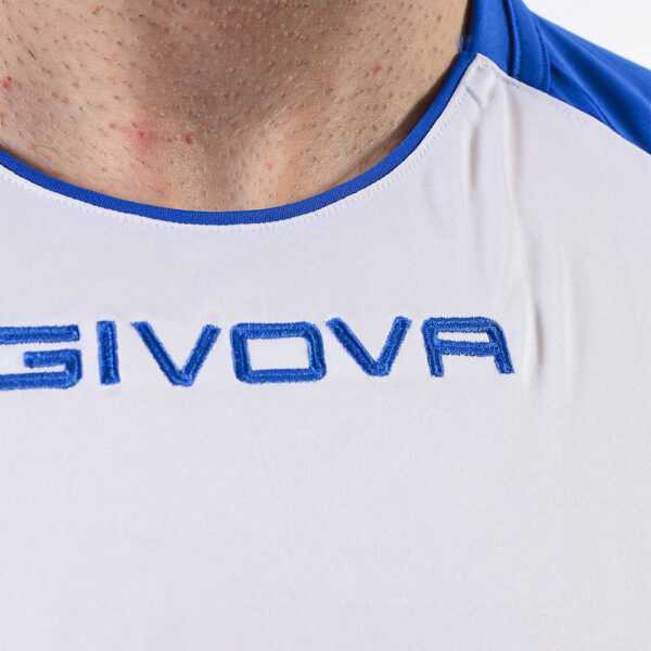 Tricou sport Givova Capo, Alb / Albastru Royal - imagine 4