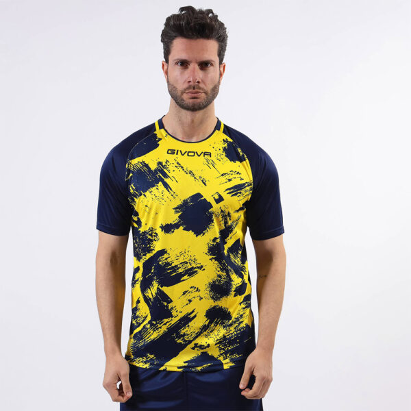 givova00262 Tricou sport Givova Art, Galben / Bleumarin - imagine 1